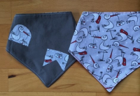 Bandana bavoir cigogne gris