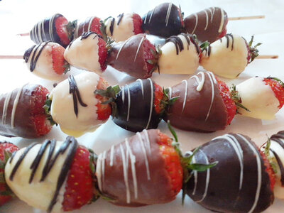 5 brochettes fraises au chocolat
