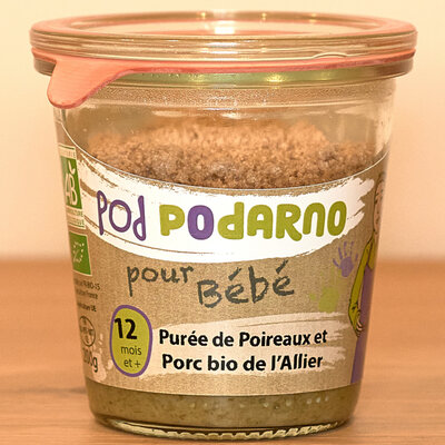 Pot bébé purée poireau porc