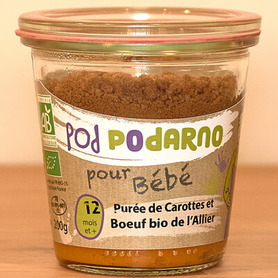 Pot bébé purée carottes boeuf