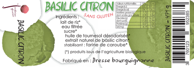 Glace basilic citron (riz) 550ml