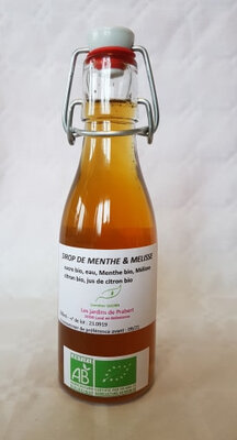 Sirop menthe/mélisse citron bio