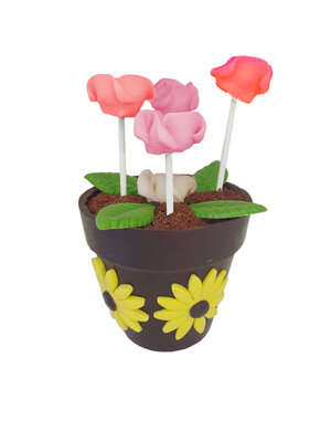 Pot de fleurs en chocolat (moyen)