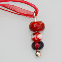 Pendentif perles de murano rouge
