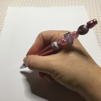 Stylo rose perles de murano