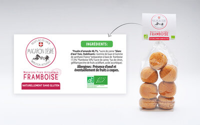 Macarons bio à la framboise
