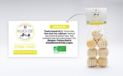 Macarons bio au citron pavot