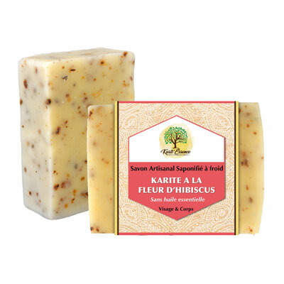 Savon karité à la fleur d'hibiscus