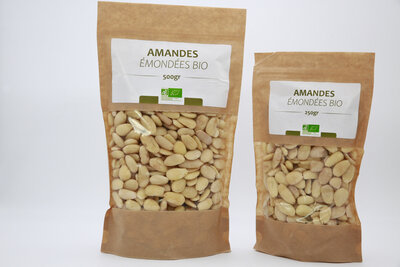 Amande bio émondée( sans peaux)