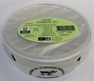 Créme fraiche pasteurisé bio