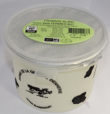 Fromage blanc lissé fermier bio