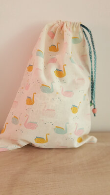 Petit sac thème 'cygnes'