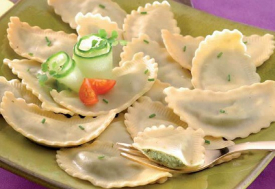 Ravioli mezza-luna ricotta-epinards