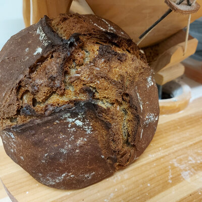 Boule au sarrasin tranchée