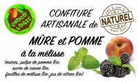 Confiture mûre et pomme mélisse
