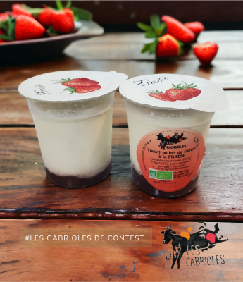 4 yaourts à la fraise - lait de chèvre
