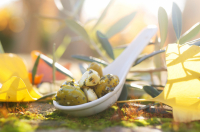 Olives vertes ail et basilic