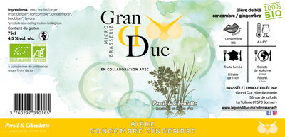 Bière concombre gingembre 75cl
