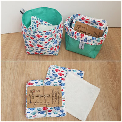 Lingettes/panier imperméable poissons