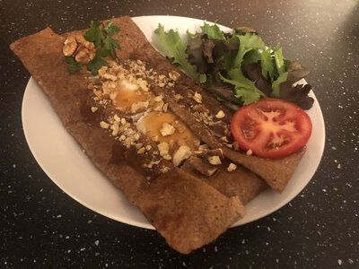 Galette chèvre miel noix