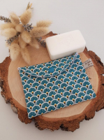 Etui à savon éventail bleu