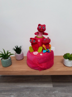 Mes chats fuschia - gâteau de couch