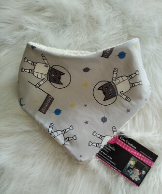 Bavoir bandana chat astronaute