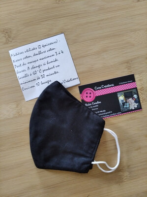 Masque barrière noir (extra large homme)