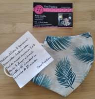 Masque femme feuille bleu