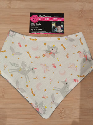 Bavoir bandana licorne