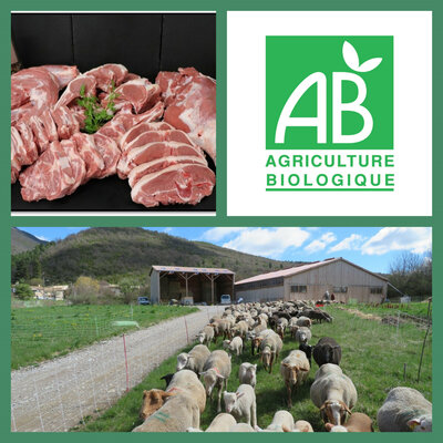 Colis d'agneau entier bio, abattage éthique