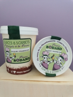 Yaourt glacé coulis framboise