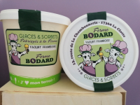 Yaourt glacé coulis framboise