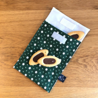 Pochette goûter - géométrique vert