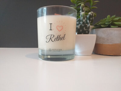 Bougie mèche bois 'j'aime rethel'