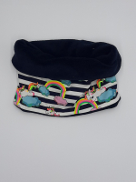 Snood enfant bleu marine licorne