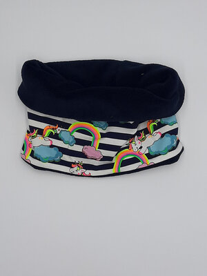 Snood enfant bleu marine licorne