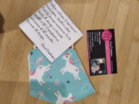 Masque barrière enfant licorne bleu