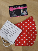 Masque barrière pois rouge et blanc