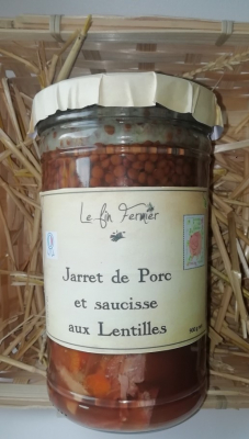 Jarret de porc aux lentilles