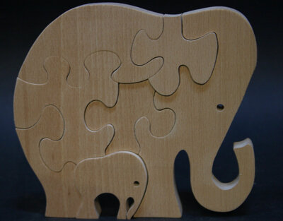 Puzzle éléphante et bébé