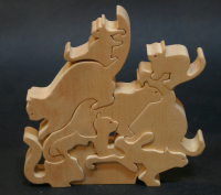 Puzzle chats empilés