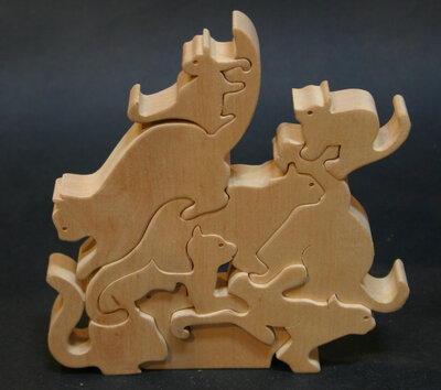 Puzzle chats empilés