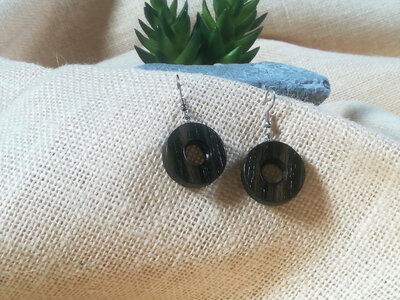 Boucles d'oreilles rondes en bois naturel