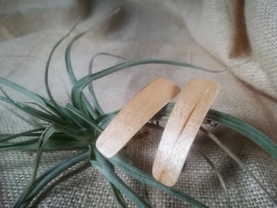 2 (petites) barrettes en bois de hêtre clair