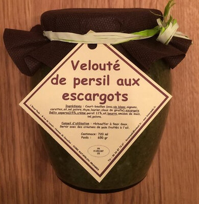 Velouté de persil aux escargots