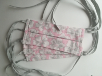 Masque lavable fleurs rose