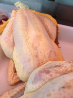 Chapon de notre ferme découpé