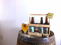 Coffret bois 6 bières avec verre