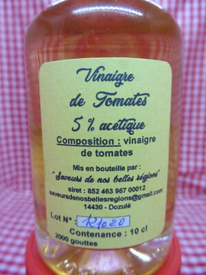 Vinaigre de tomate- 10 cl